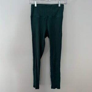 Victoria Secret Pink Yoga Leggings- Dark Green Ribbed